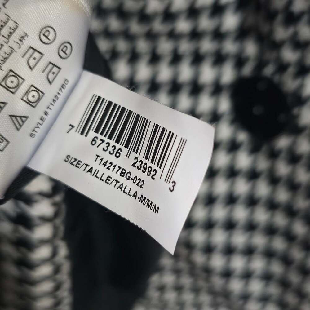 BCBGeneration Women’s M Houndstooth Puffer Jacket Black White Cropped Preppy - Picture 7 of 10